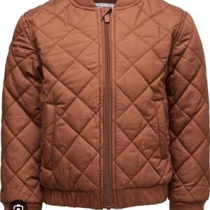 Kids Quilted Puffer Jacket in Brown